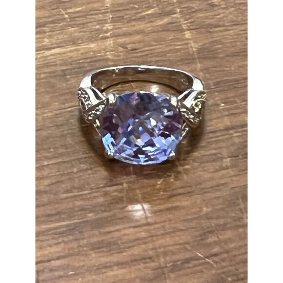 Bradford Exchange SS Blue Stone Ring - Picture 4 of 8